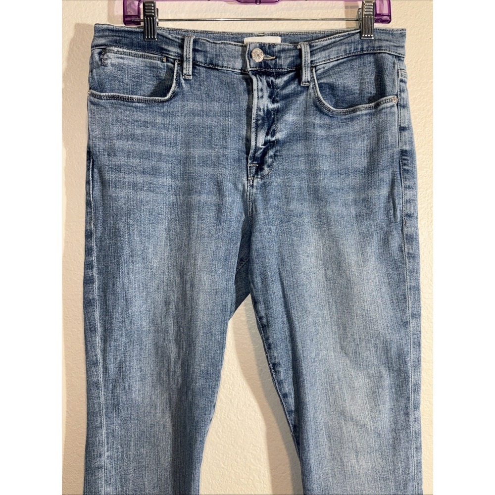 Frame Women's Jeans Size 32 Denim Le High Skinny Mid Rise Raw Hem Light Wash